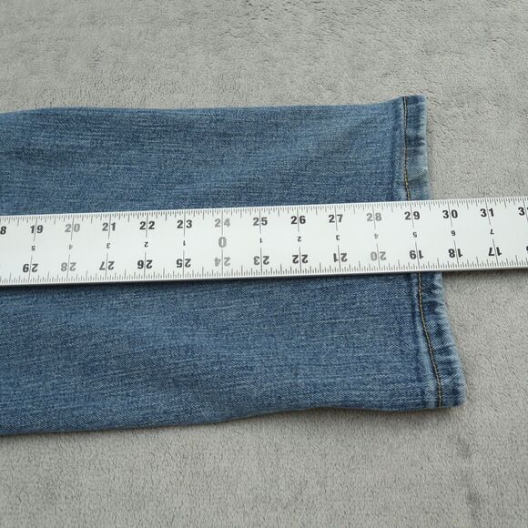 Wrangler Jeans Mens Size 42x30 Blue Regular Straight Flex Denim Pants Stretch - Picture 4 of 15